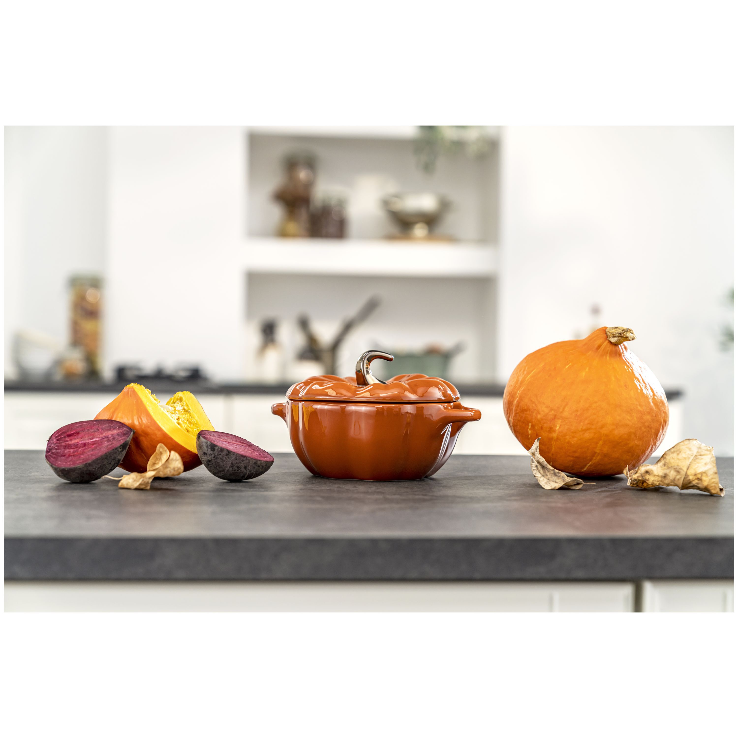Cocotte 15 cm, Kürbis, Zimt, Keramik