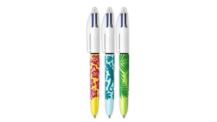 BIC 4-Farben-Kugelschreiber Velour sortiert