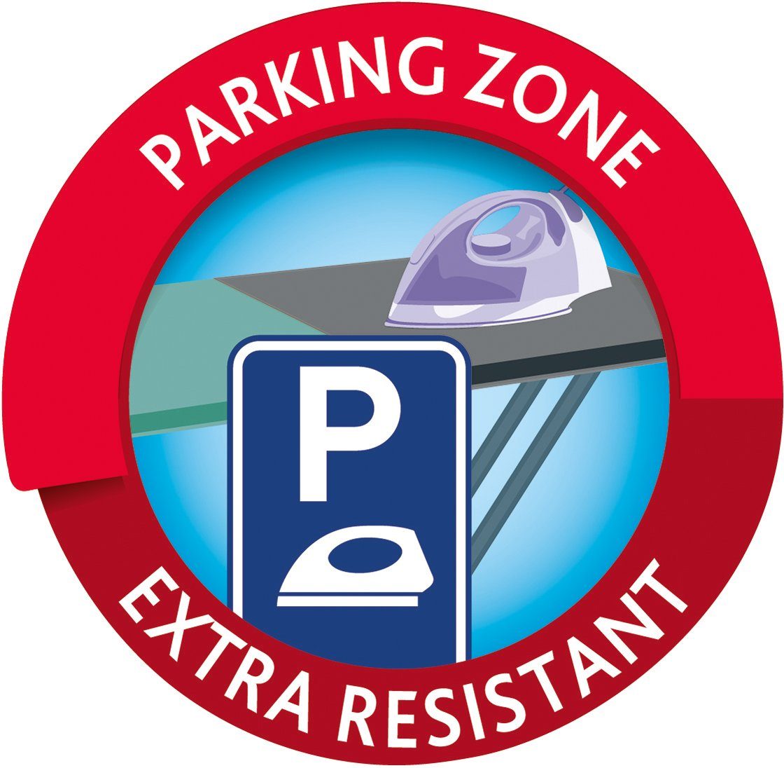 Vileda Bügelbrettbezug Park & Go QuickFIX, metallisierte Kurzzeit-Parkzone für Bügeleisen, 110x30 cm