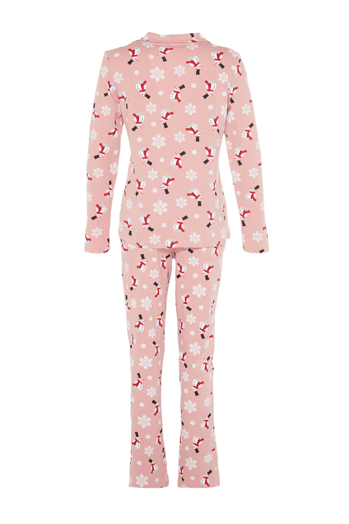 Trendyol Collection  Mehrfarbiges, gemustertes Strickpyjama-Set aus 100 % Baumwolle THMAW21PT0775