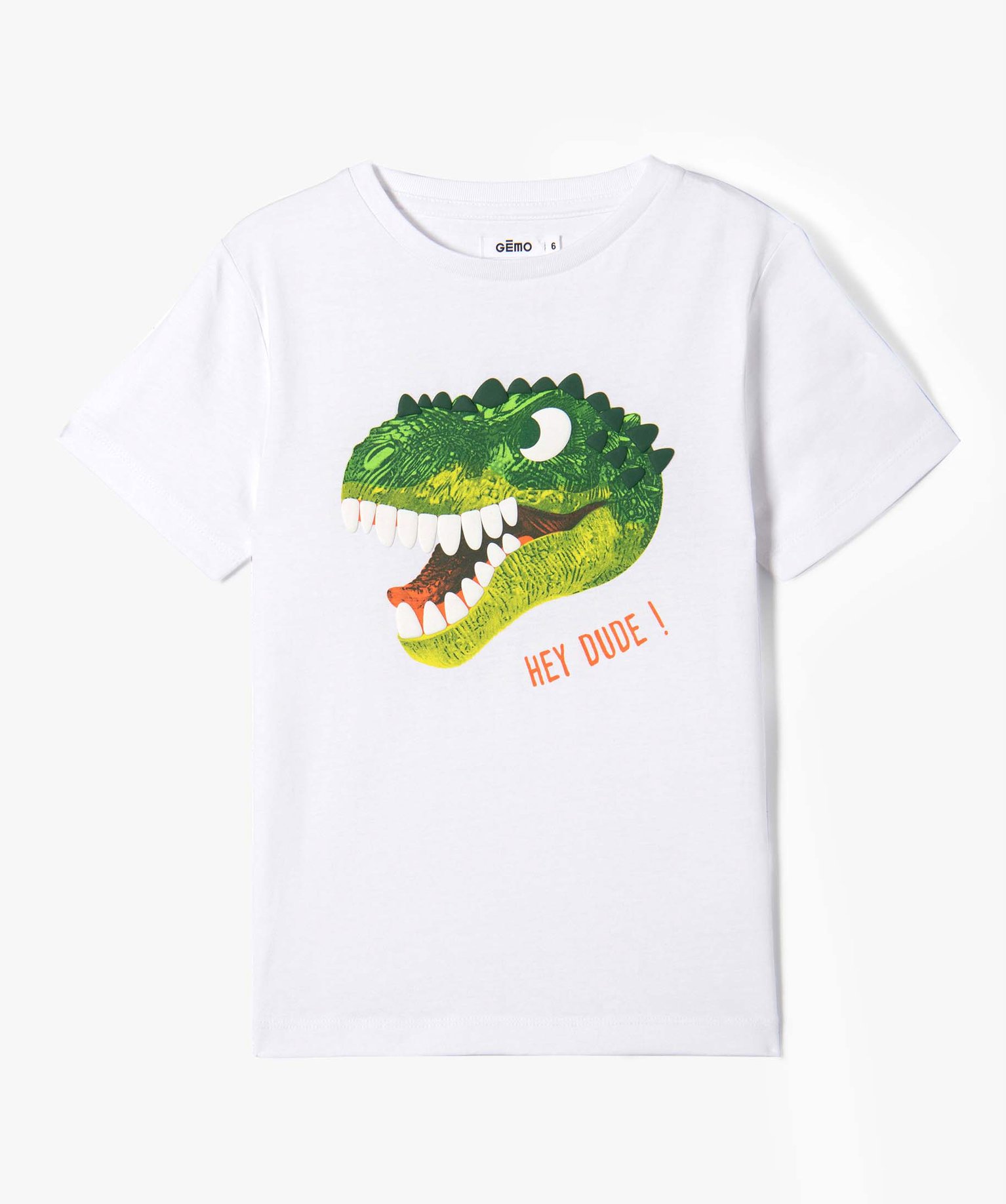 Tee-shirt Garçon à manches courtes avec motif sur le buste blanc | GEMO
