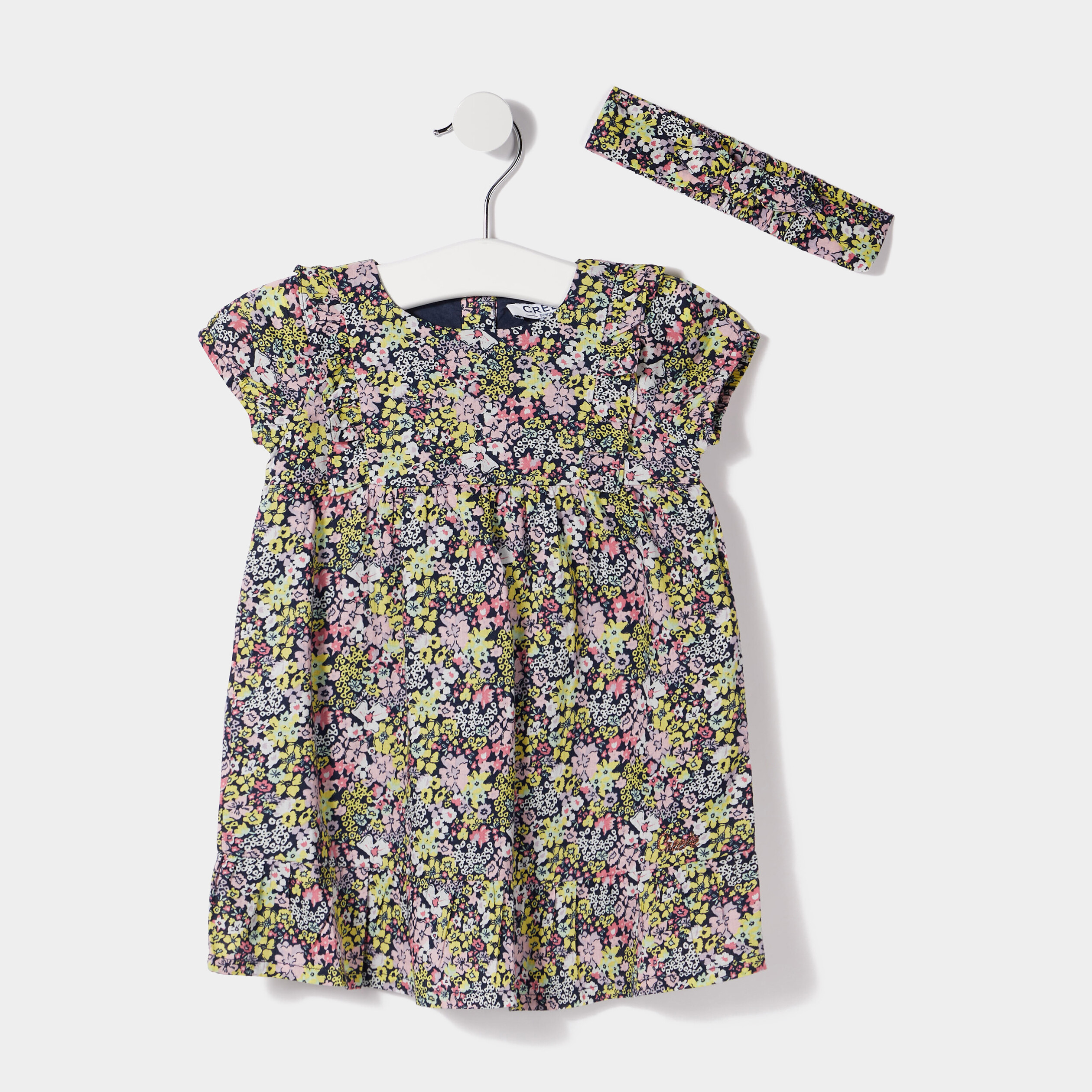 Ensemble 2 pièces robe et bandeau ecru bébé fille | La Halle