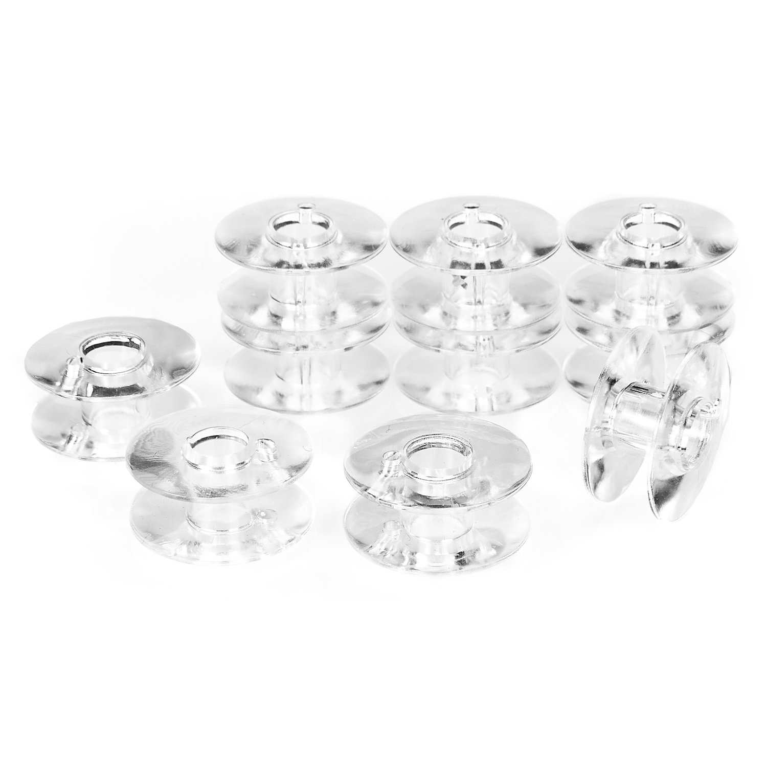 buttinette Nähmaschinenspulen für Horizontalgreifer, 20 mm Ø, Höhe: 10,5 mm, Inhalt: 10 Stück
