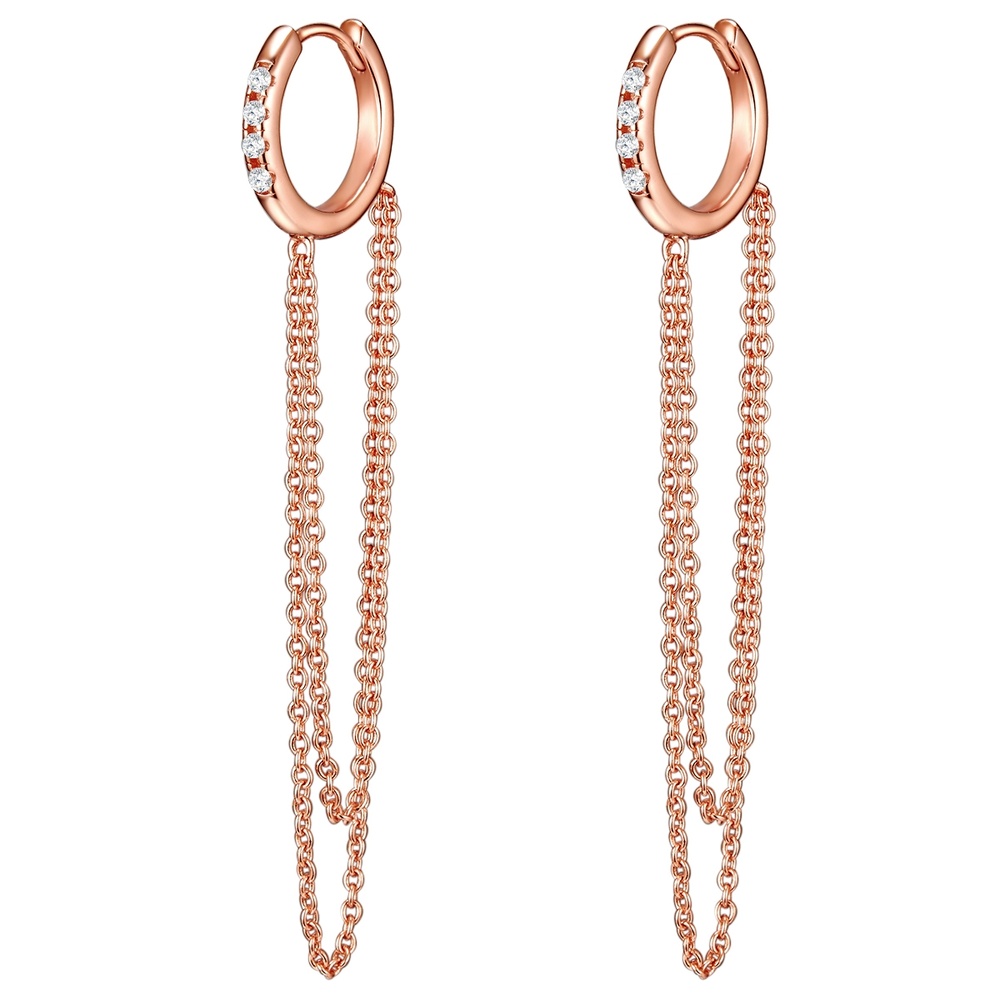 Glanzstücke München Créoles en argent Argent sterling Oxyde de zirconium (CZ) en Or rose Boucles d'oreilles