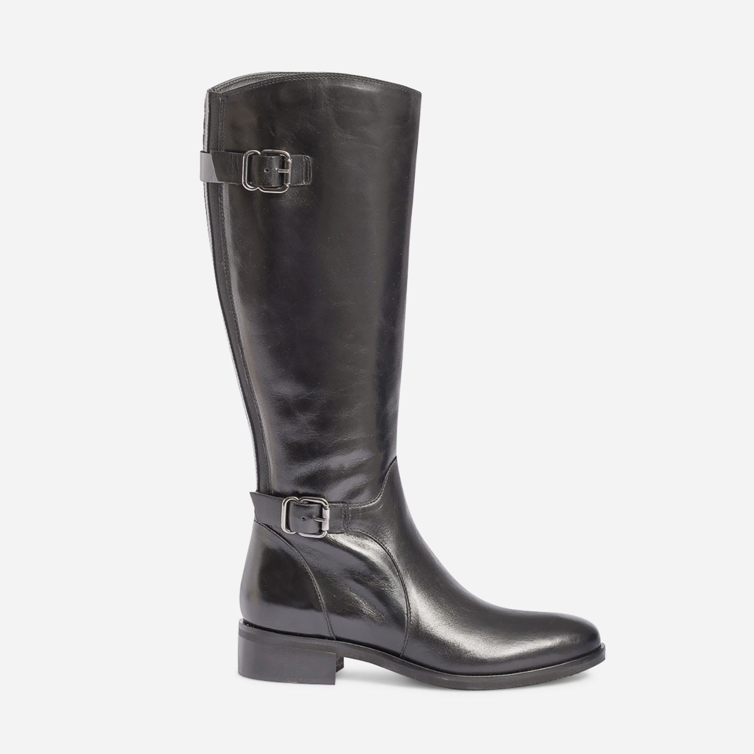 Botte noire en cuir double bride