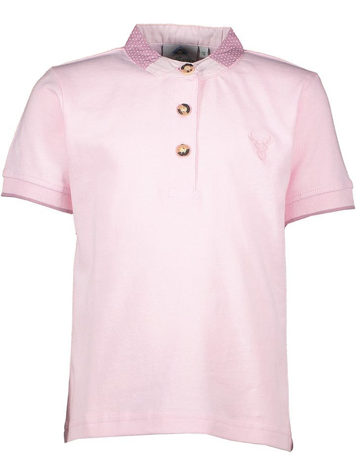 Isartrachten Trachtenpoloshirt in Rosa günstig kaufen