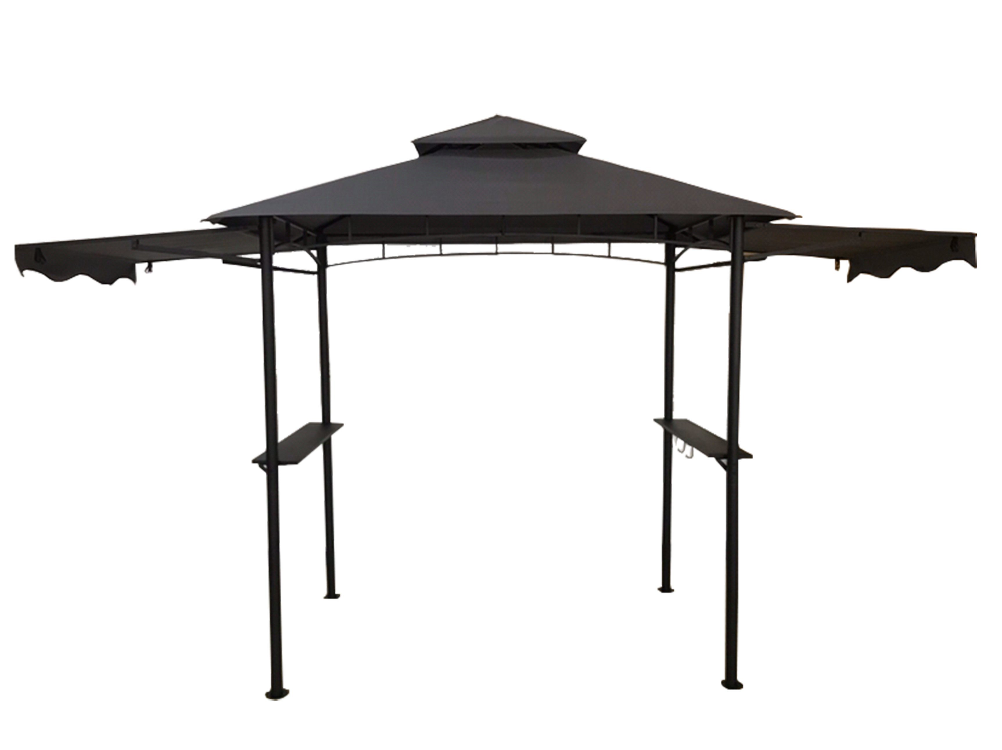 HC Garten & Freizeit Grillpavillon Grillpavillon, Feuerresisten,Ablageflächen mit Haken,Flaschenöffner
