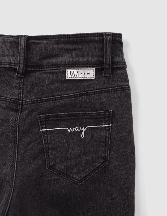 Jean BOOTCUT gris poche dos brodée fille