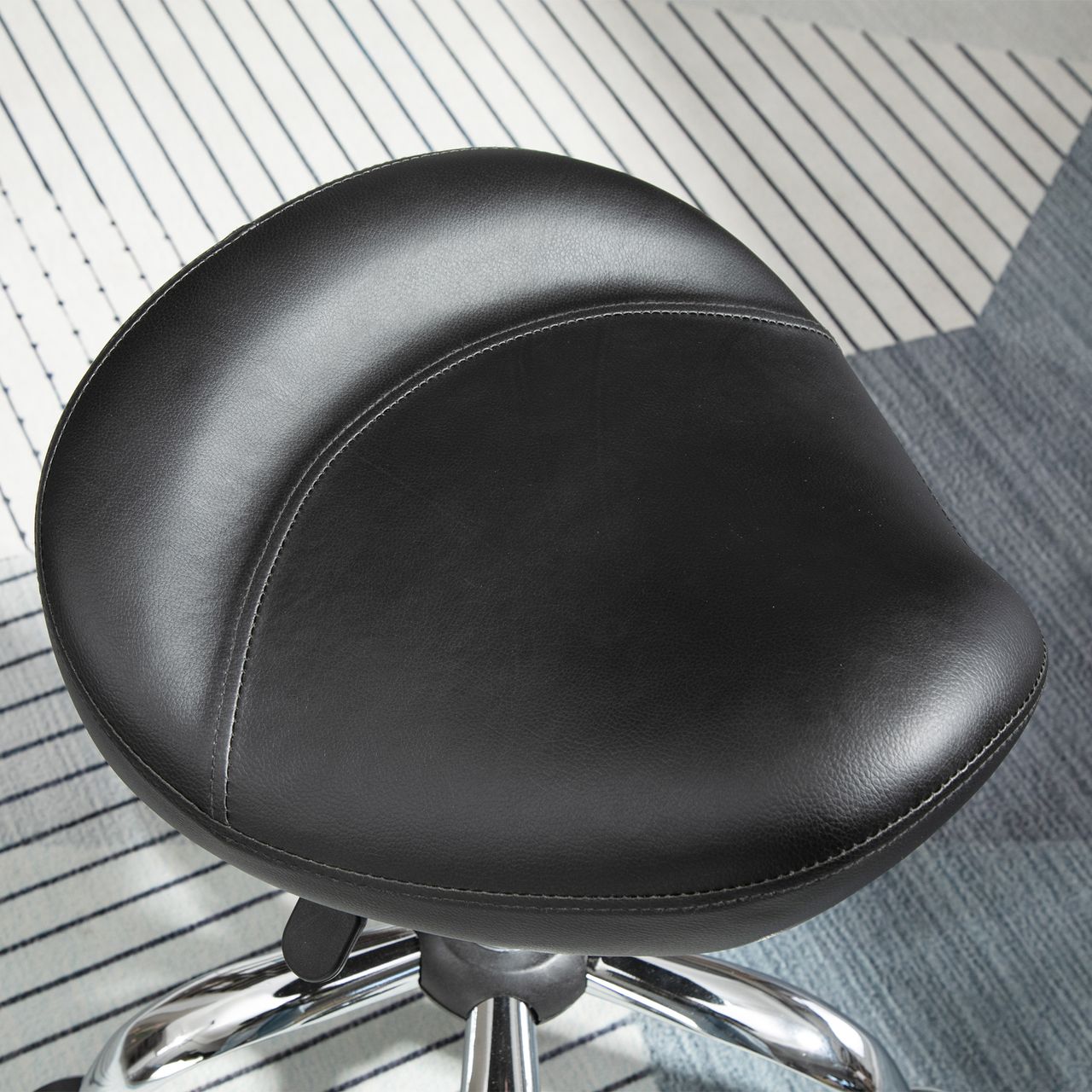 HOMCOM Rollhocker Höhenverstellbar Arbeitshocker mit Rädern für Massage Schwarz