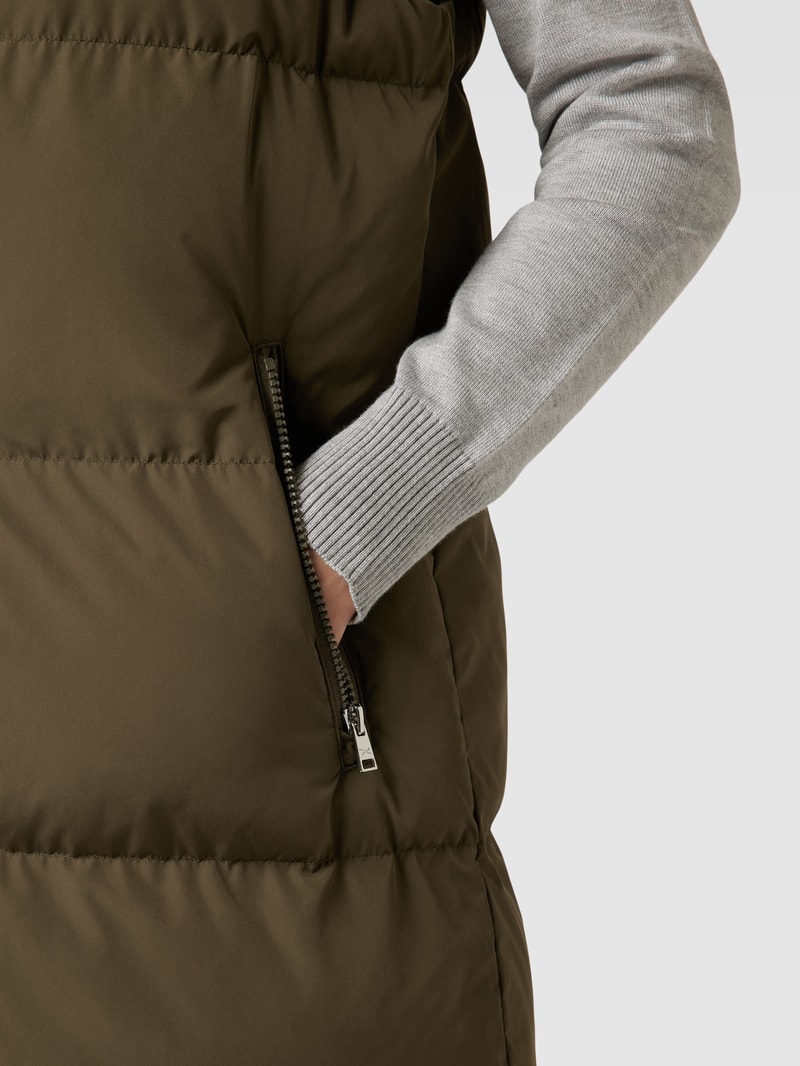 Steppweste mit Stehkragen in khaki