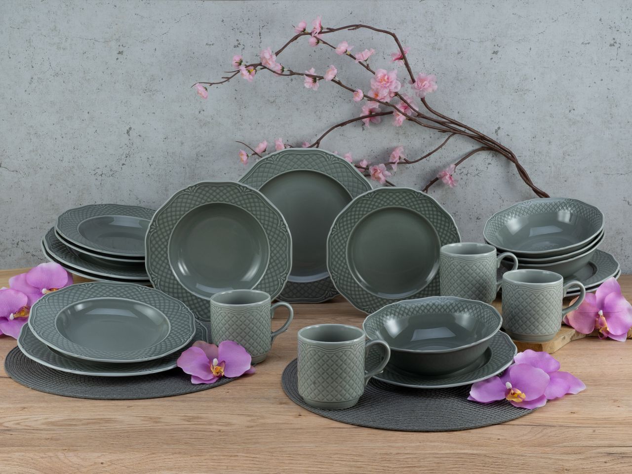 CreaTable Arianne grau Kombiservice 20-tlg