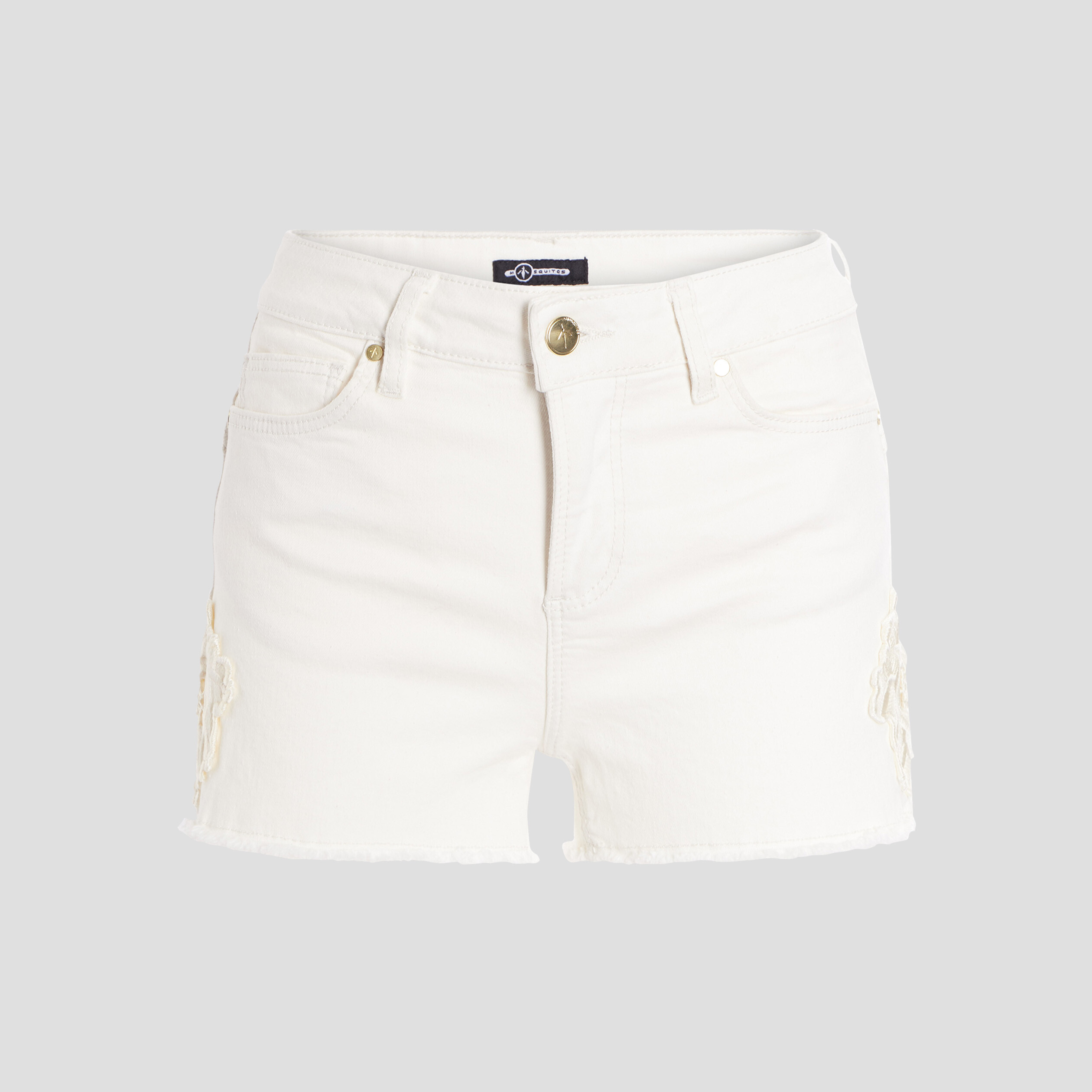 Short slim avec macramé ivoire femme | La Halle