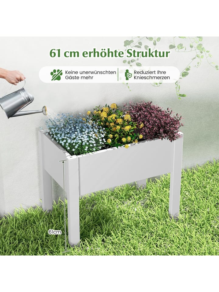 COSTWAY Gartenbeet selbstbewässernd 76x45x61cm in Weiß günstig kaufen onesize
