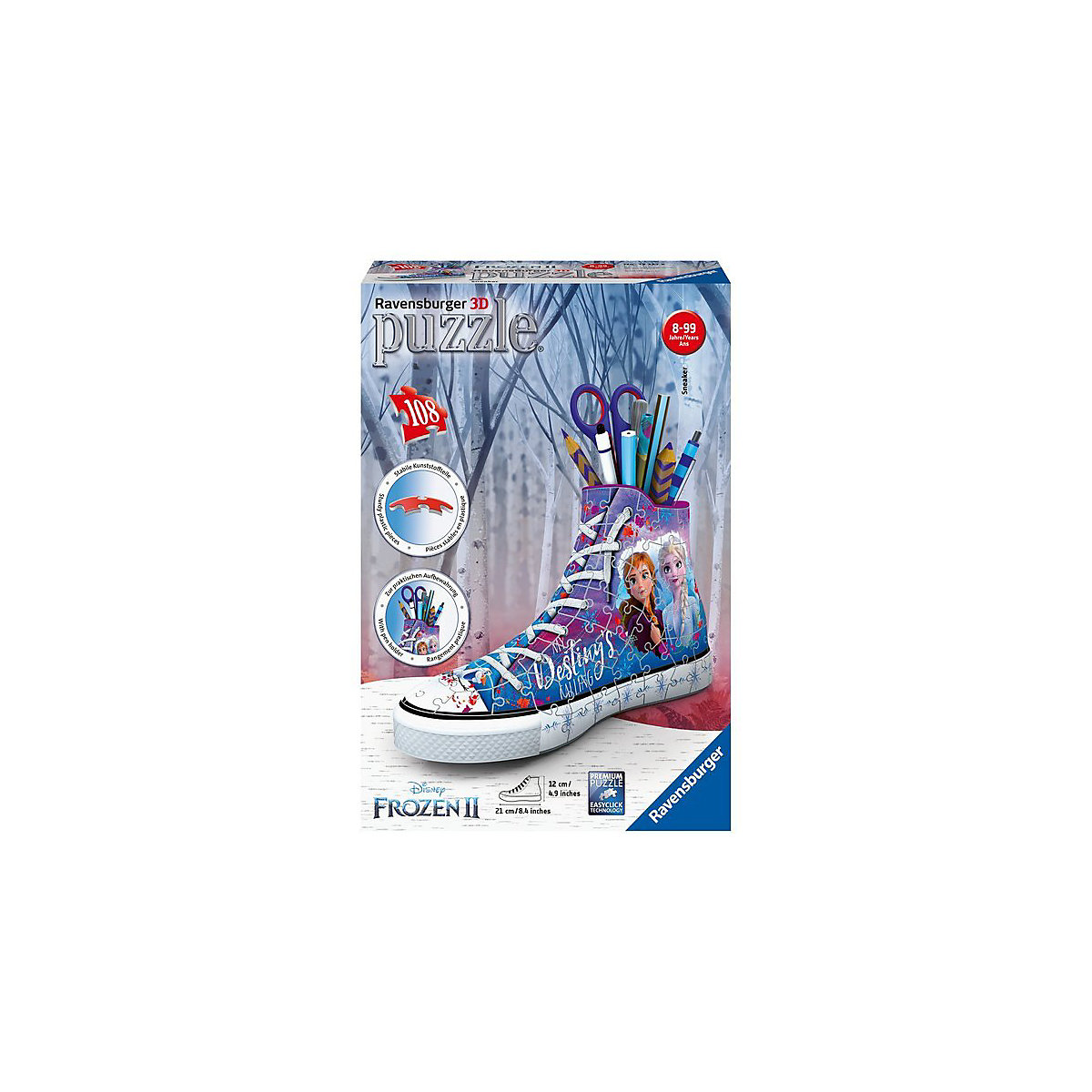 3D-Puzzle Sneaker Utensilo, H12 cm, 108 Teile, Die Eiskönigin