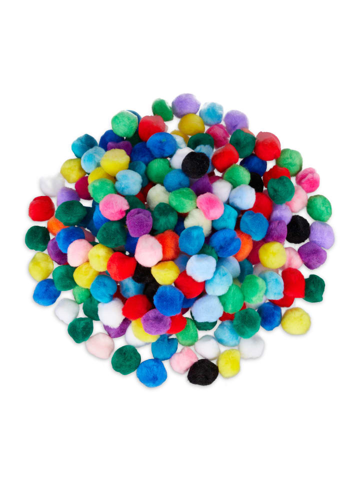 relaxdays 200x Pompons in Bunt - Ø 2 cm günstig kaufen onesize