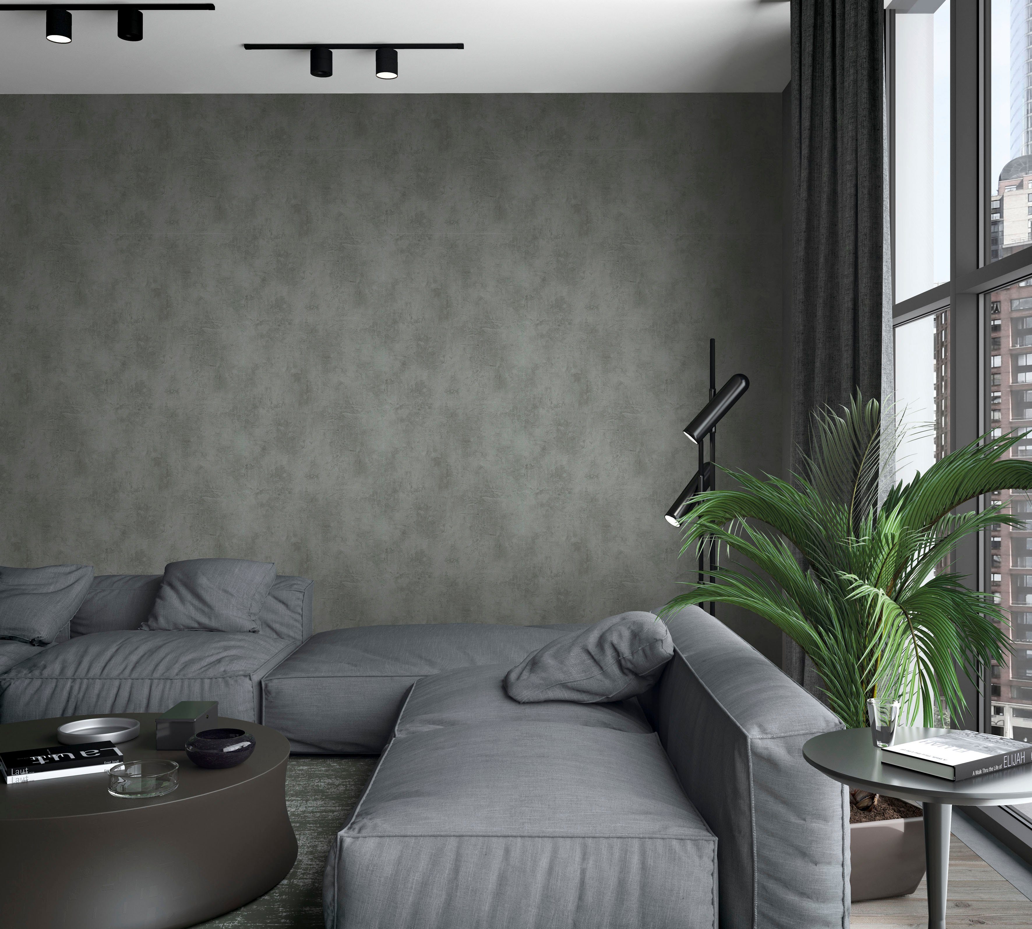 Marburg Vliestapete Leather, texturiert, uni, moderne Vliestapete für Wohnzimmer Schlafzimmer Küche