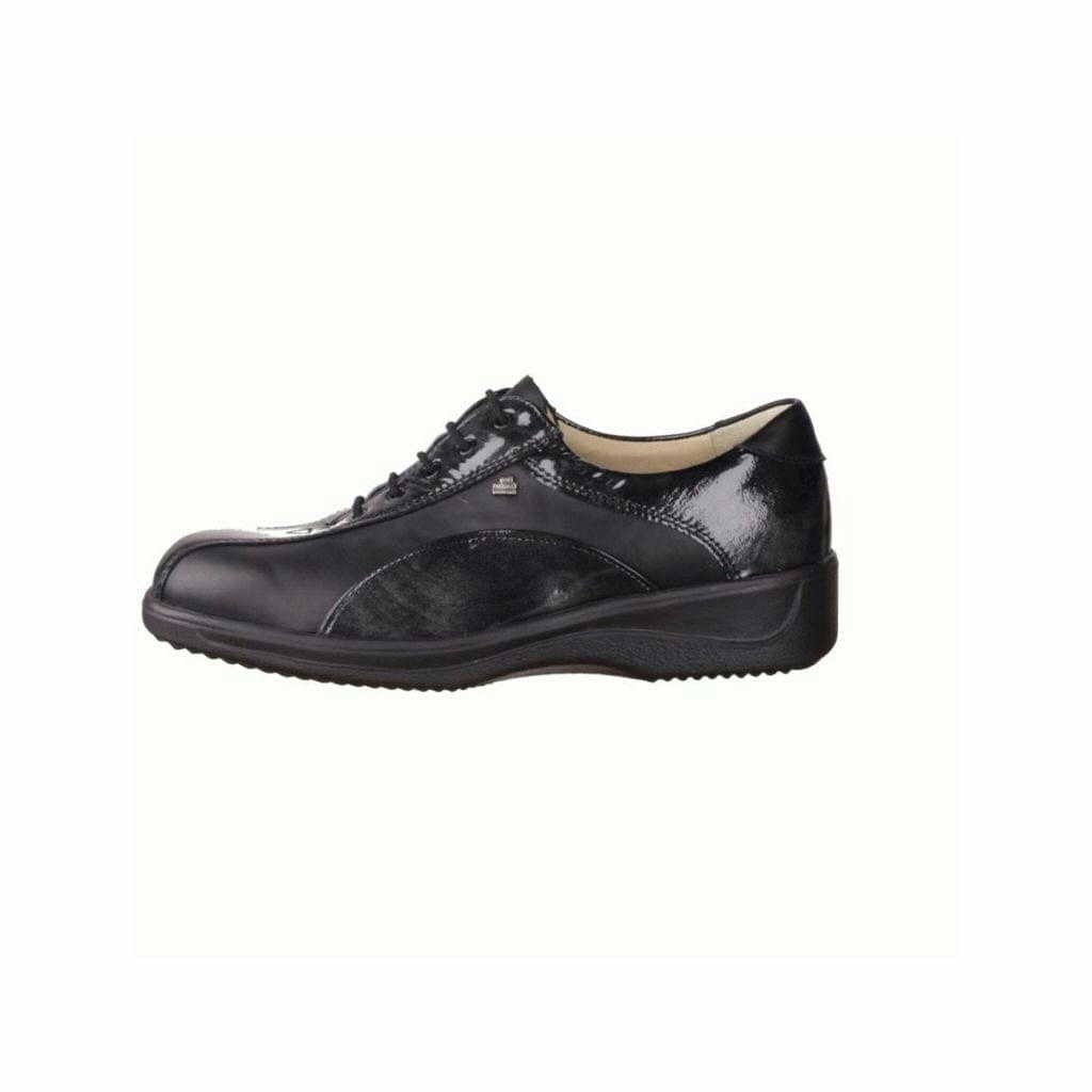FINN COMFORT Freizeit Schnürer schwarz Oviedo Knautschlack