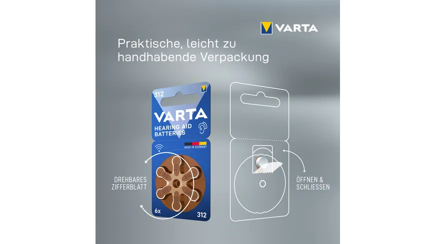 VARTA Hearing Aid  Batteries 312 Blister 6er