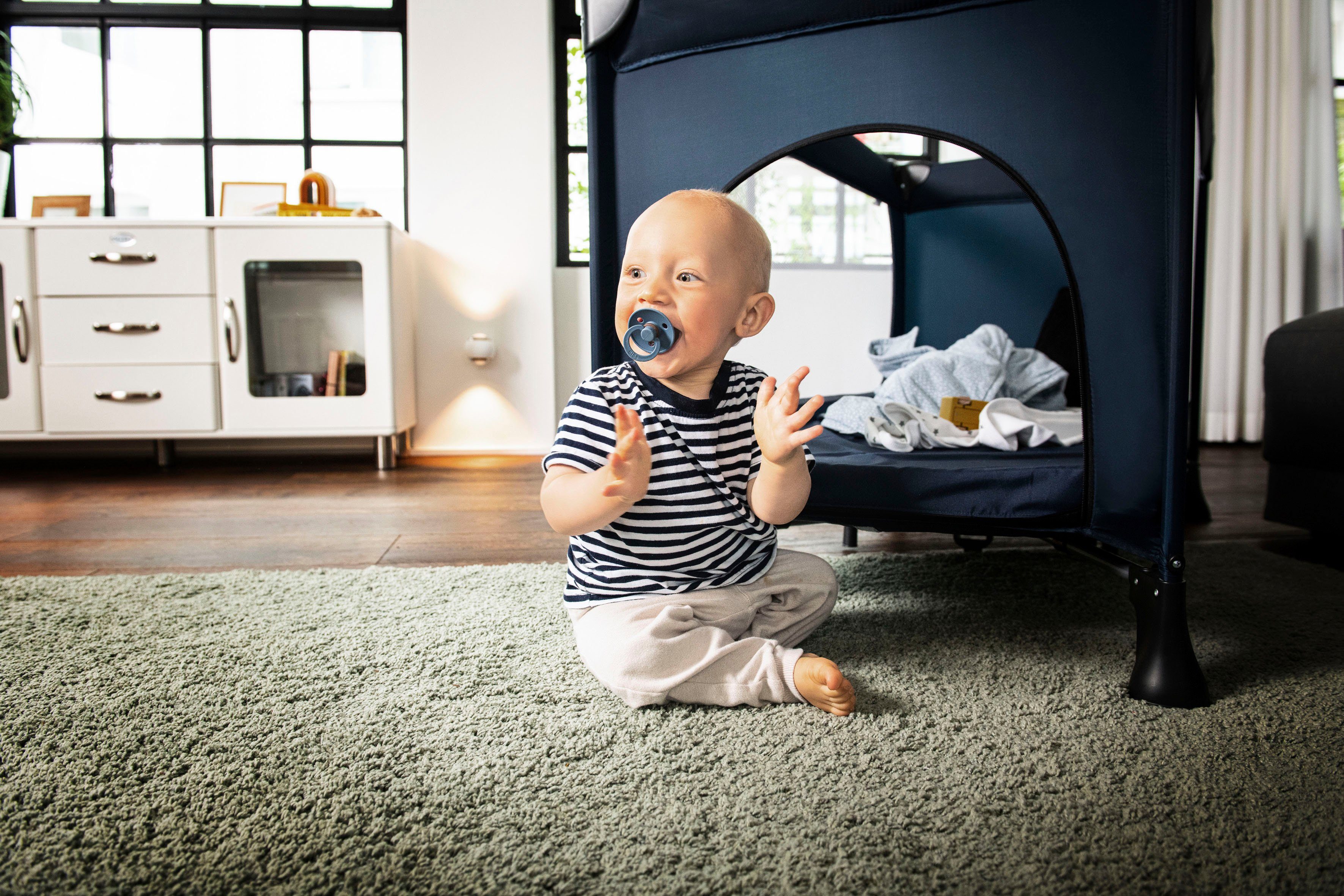 Hauck Baby-Reisebett Dream N Play Plus, Navy, inkl. Transporttasche