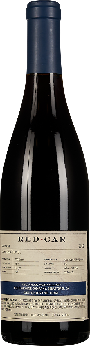 Red Car Syrah Sonoma Coast 2019