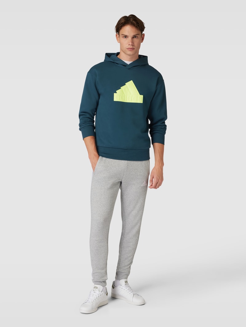 Hoodie mit Logo-Print in petrol