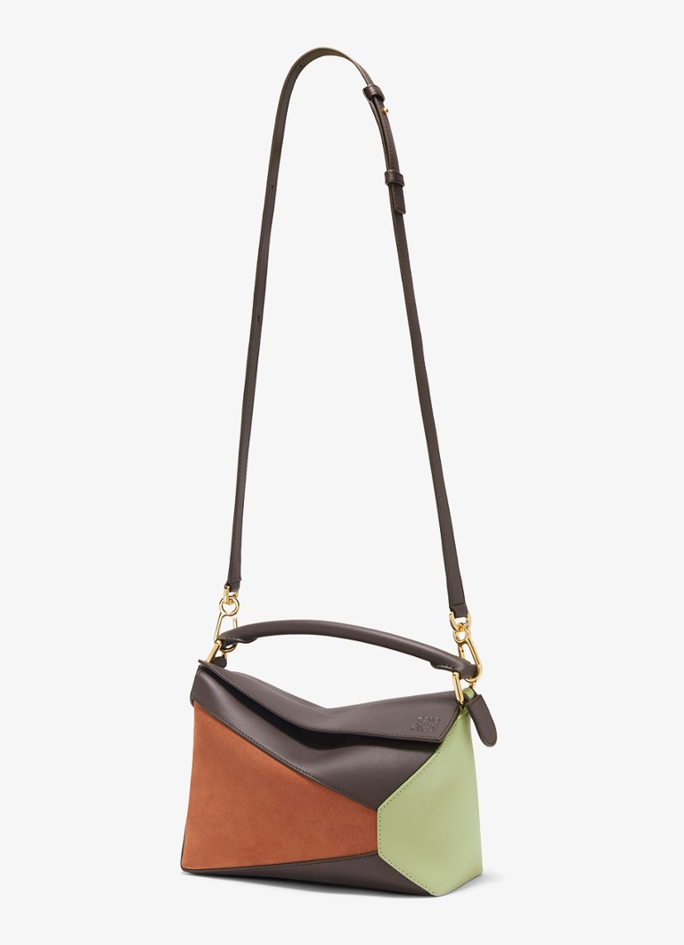 LOEWE Puzzle Edge Small handbag made of calfskin with suede details