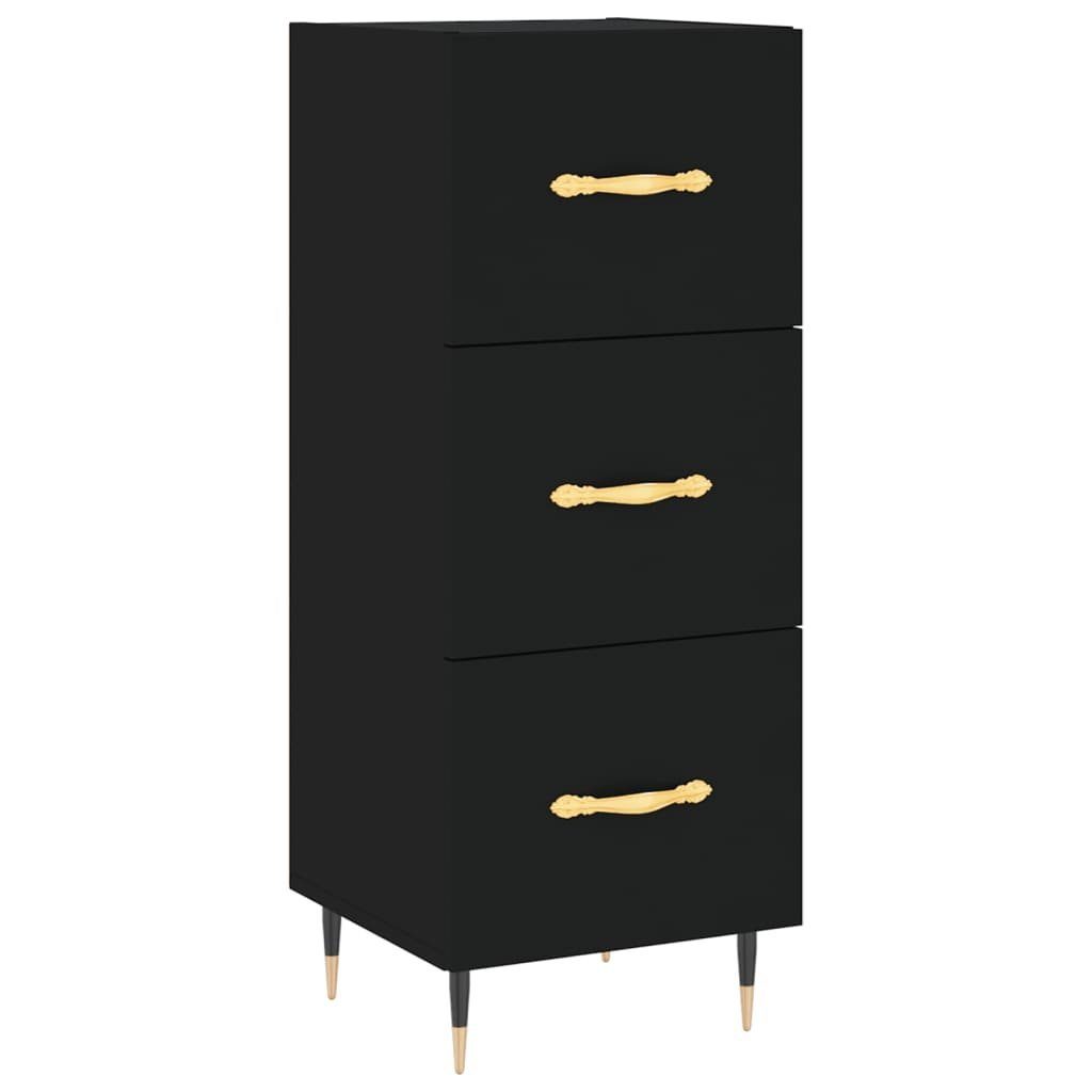 vidaXL Sideboard Sideboard Schwarz 34,5x34x90 cm Holzwerkstoff (1 St)