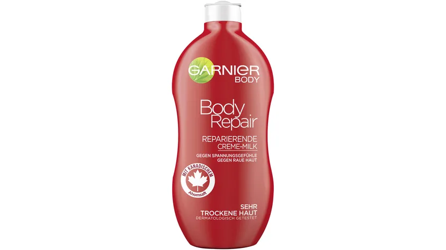Garnier Body Repair Milk für sehr trockene Haut - Schnell einziehende Intensivpflege mit Ahornsirup einziehend 400 ml