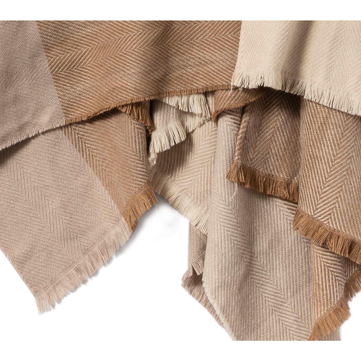 Poncho à carreaux marron