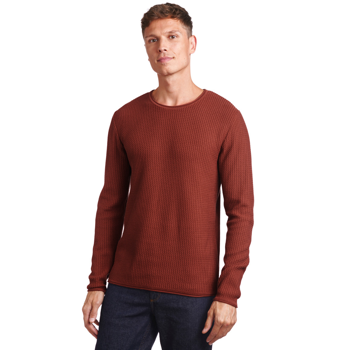 Herren Strickpullover mit Wellen-Struktur