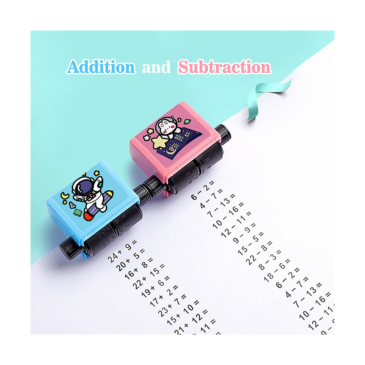 frler Mathematik Rollstempel für Addition Subtraktion Division Stempel für Kinder