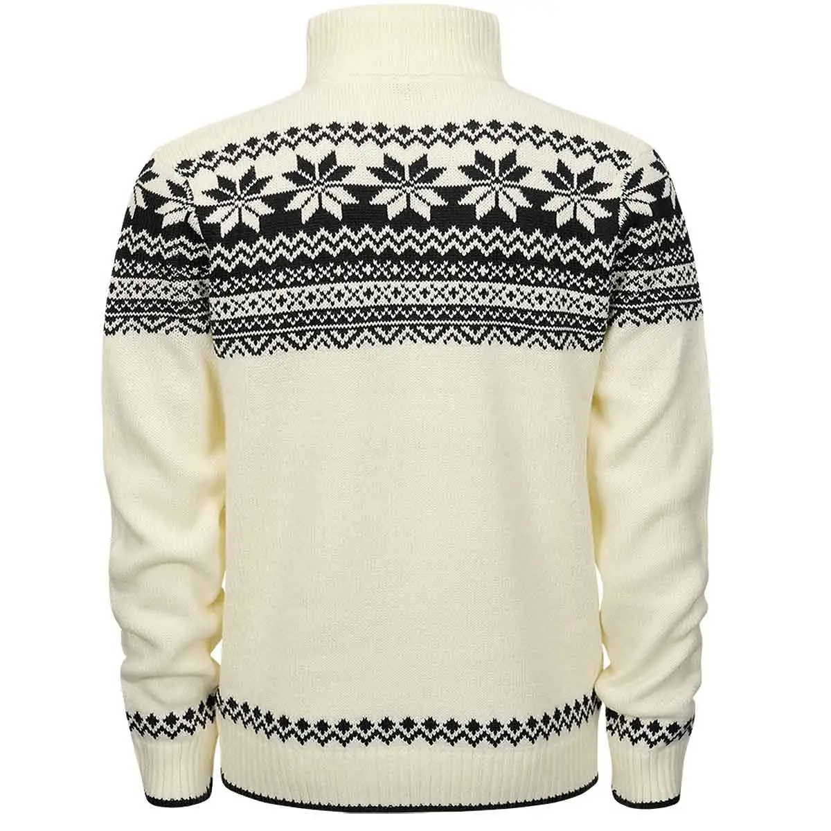 Norweger Pullover Troyer weiß
