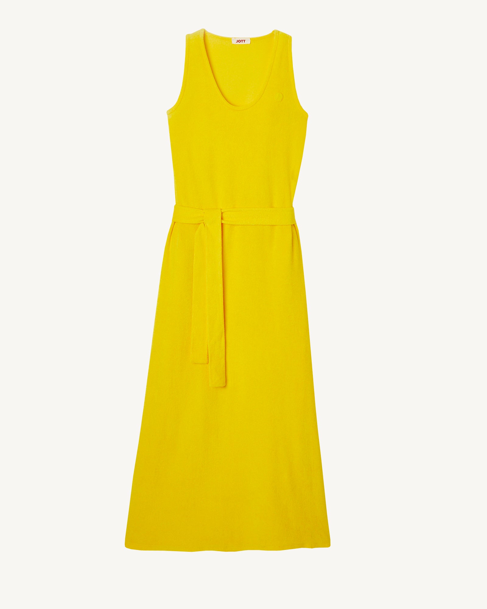 Robe longue ceinturée éponge Citron Ibiza