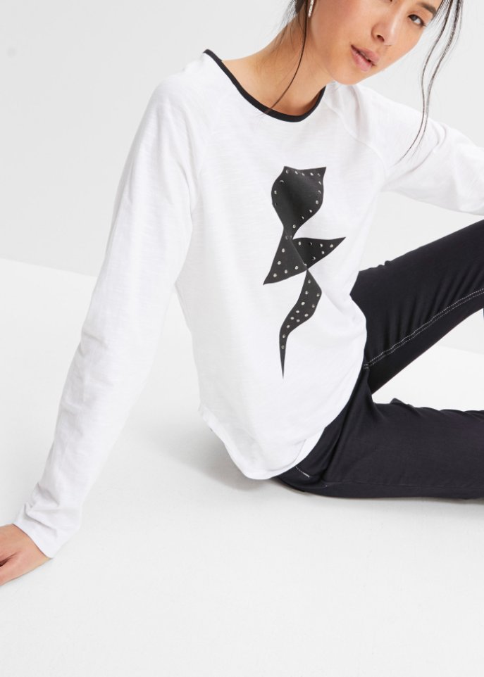 Shirt mit Nietenbesatz aus Bio-Baumwolle