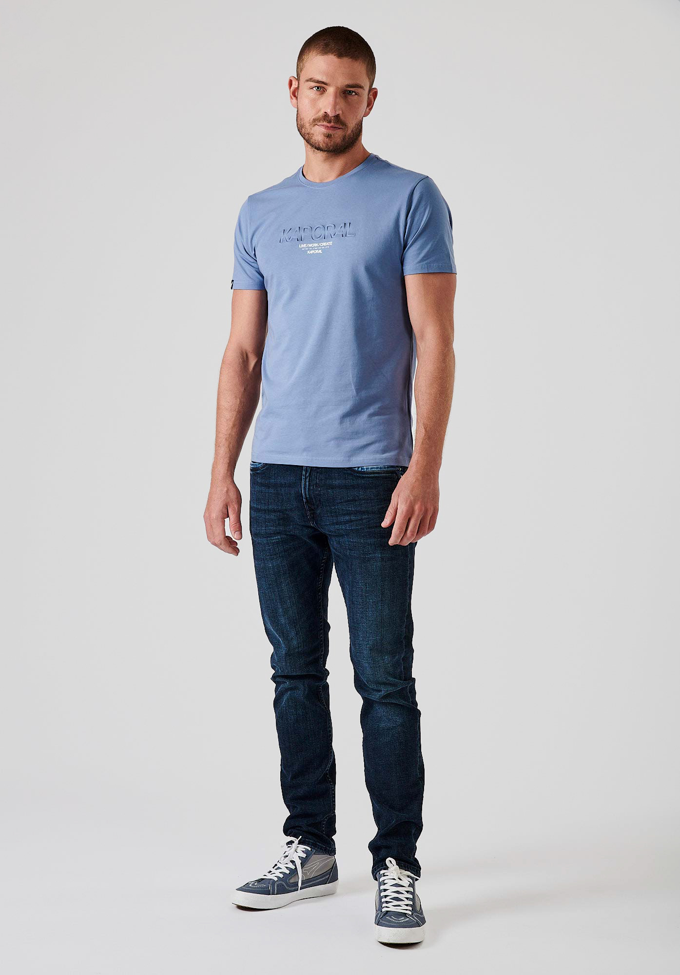 NIRAJ  T-shirt bleu homme