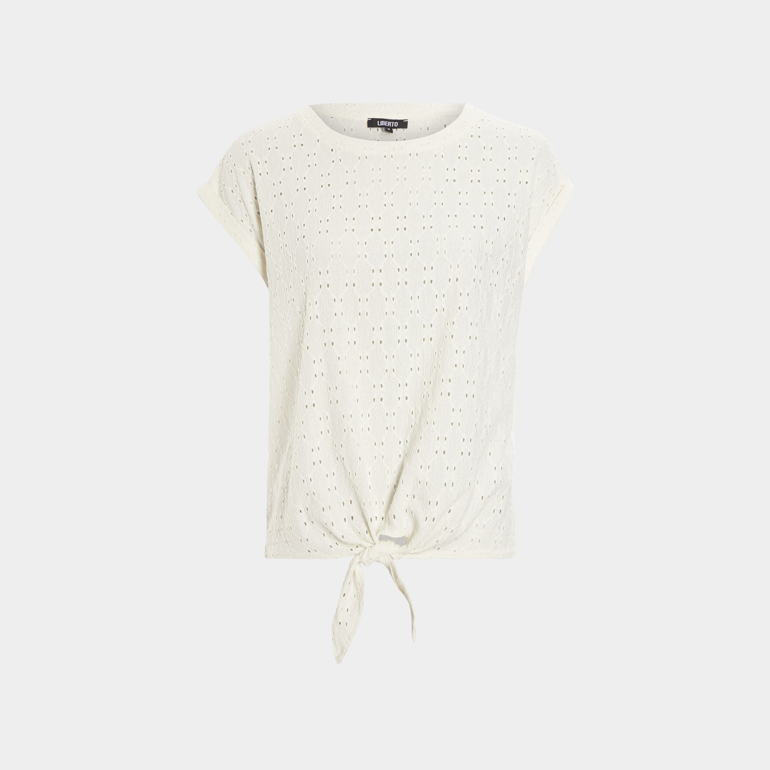 T-shirt manches courtes avec noeud blanc femme | La Halle