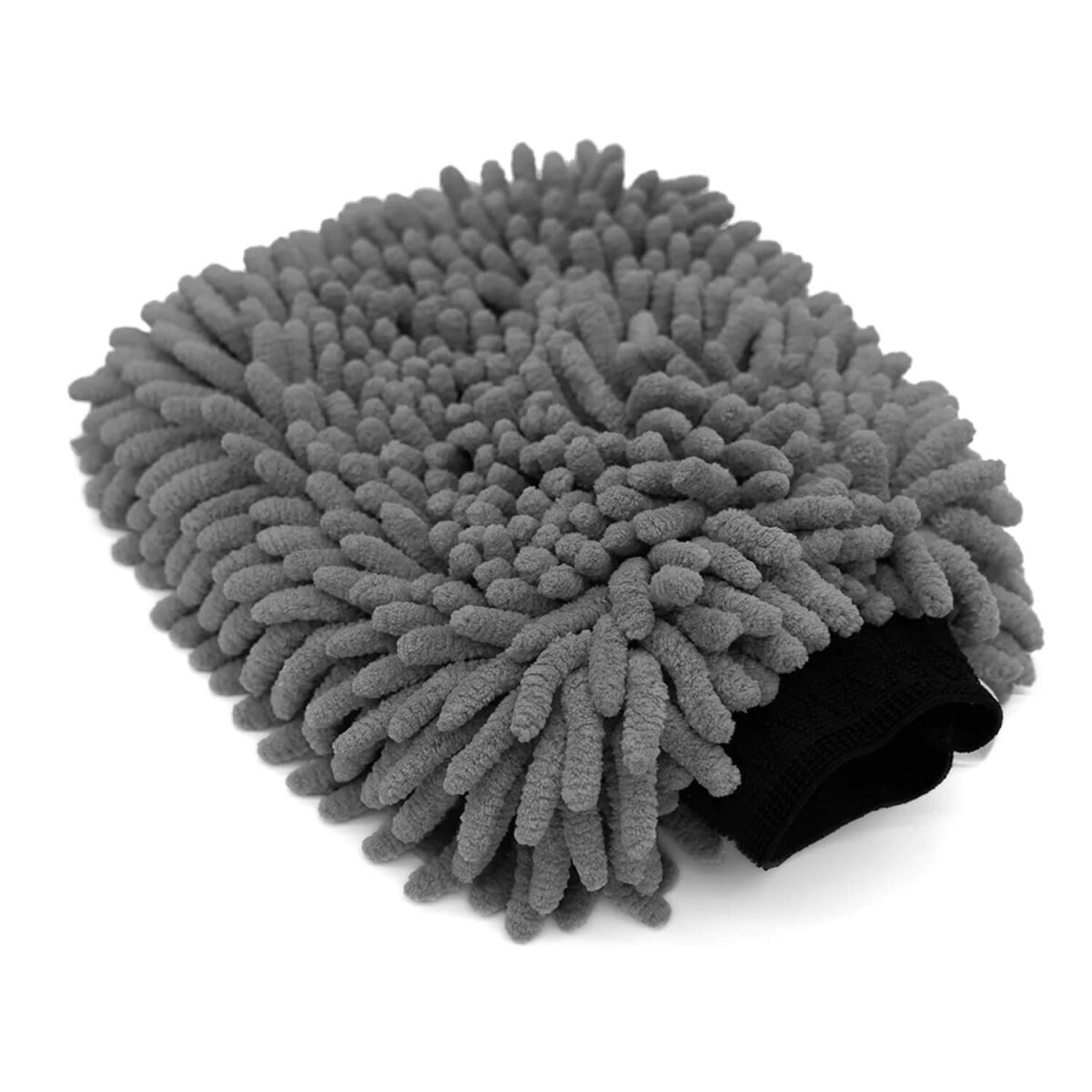 The Collection Chenille Mitt Waschhandschuh grau
