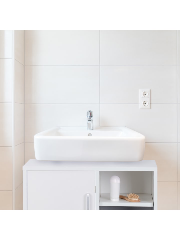 relaxdays Waschbeckenunterschrank in Weiß - (B)60 x (H)51 x (T)32 cm günstig kaufen onesize