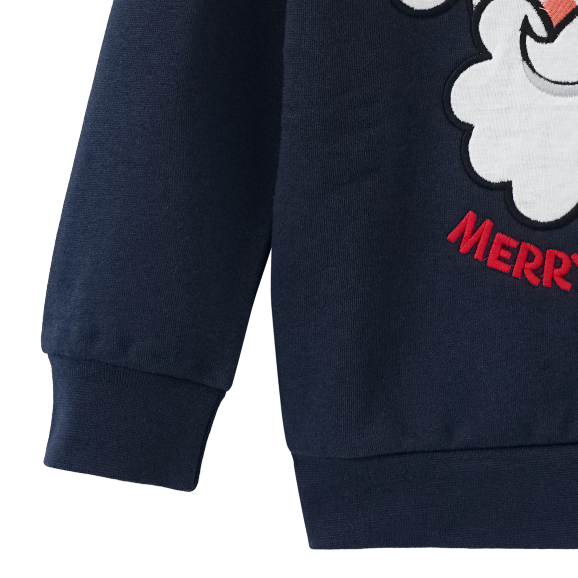 Mädchen Weihnachtssweatshirt mit Applikation dunkelblau