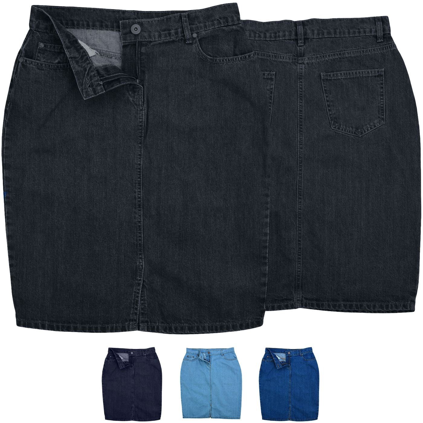 German Wear Jeansrock Trend462R Midi Denim Denim Trendiger Midi Rock Jeansrock Denimrock Business Rock