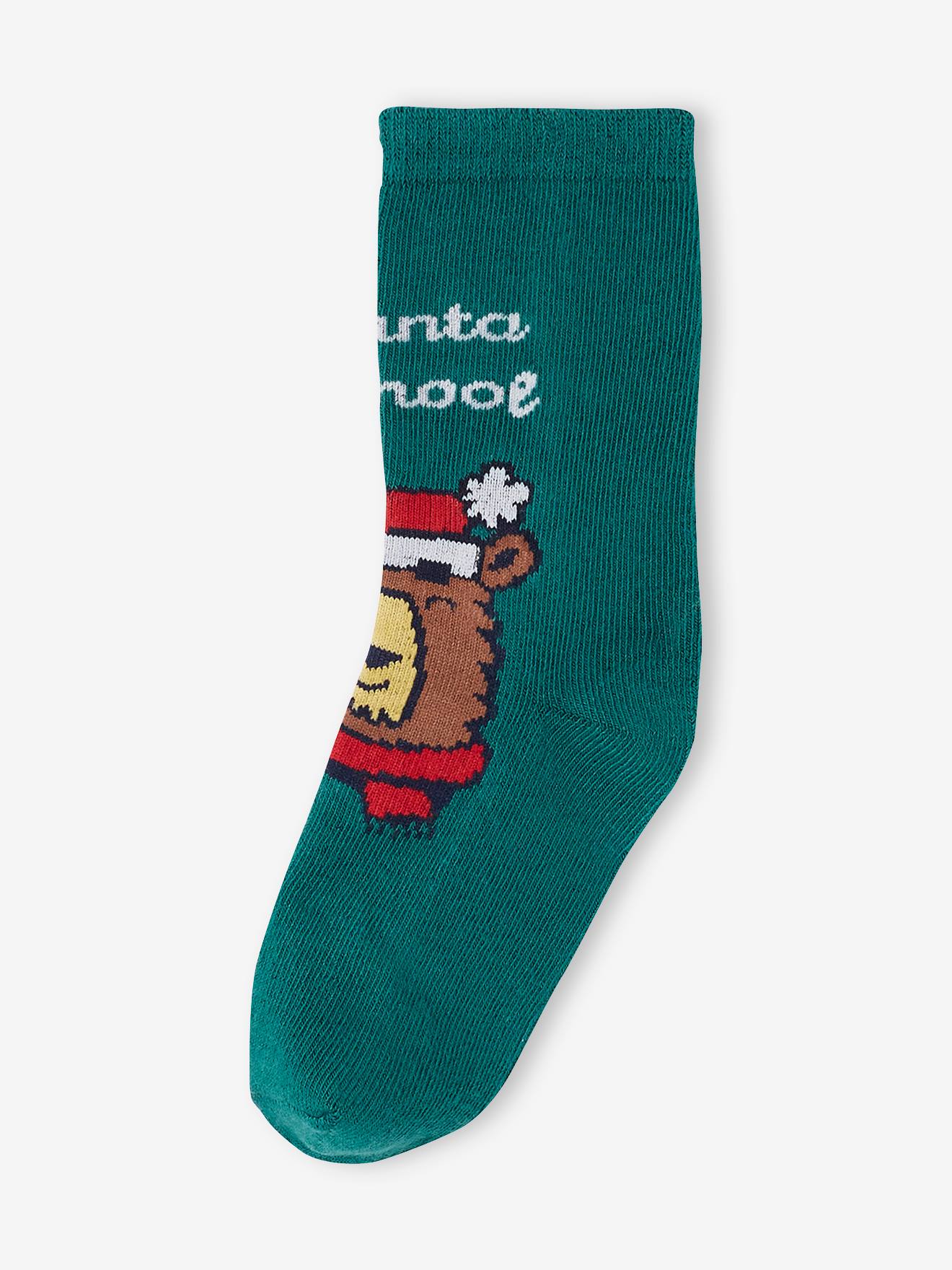Coffret noël sweat blason et chaussettes garçon gris chiné