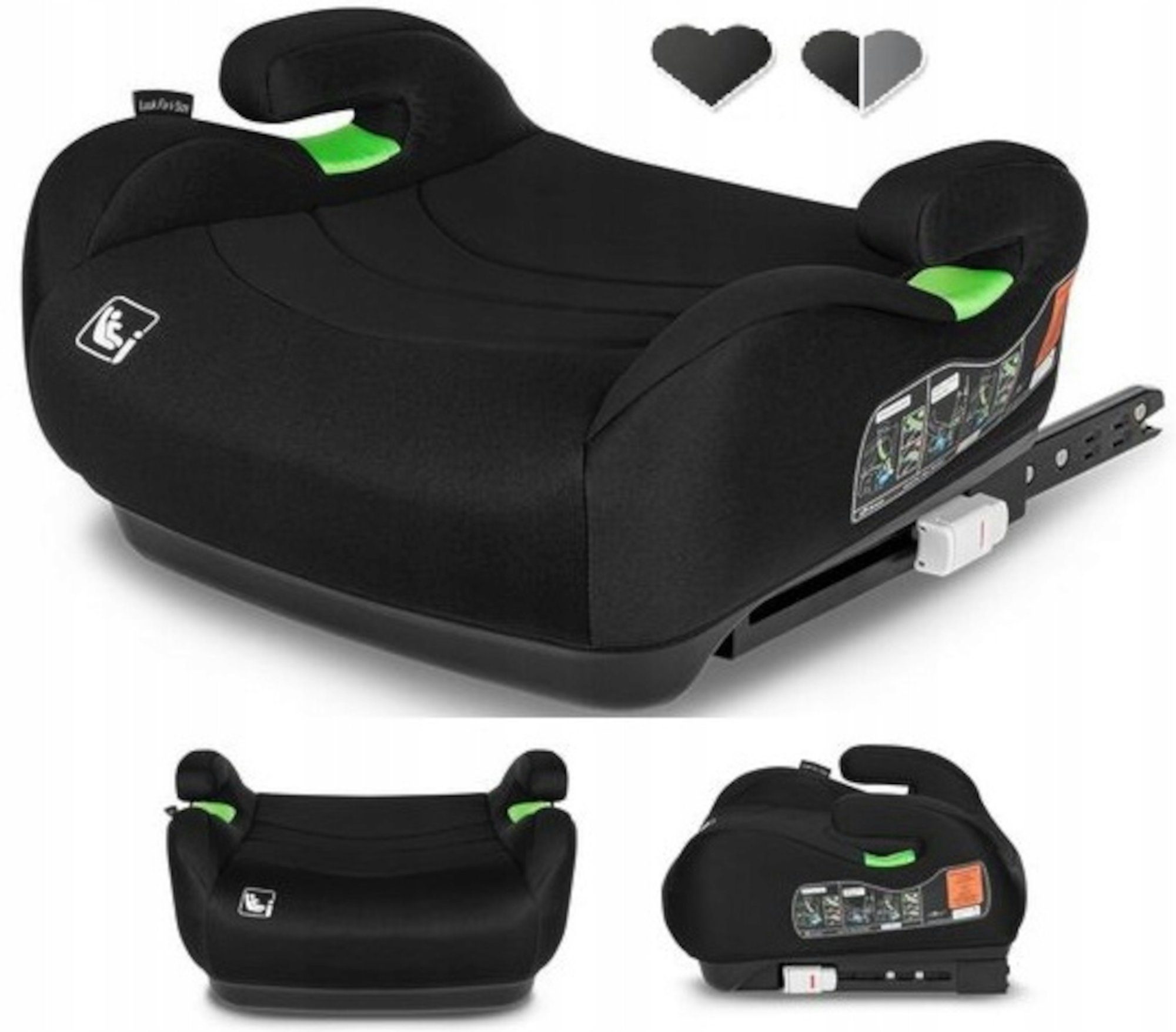 lionelo Kindersitzerhöhung LUUK FIX I-SIZE, ab: ab 2 Jhre, bis: bis zu 4 Jahre oder länger, ab: 22,00 kg, bis: 36,00 kg, (Set), ISOFIX / I-SIZE / Maschinenwaschbar / 22-36 kg / 125-150 cm