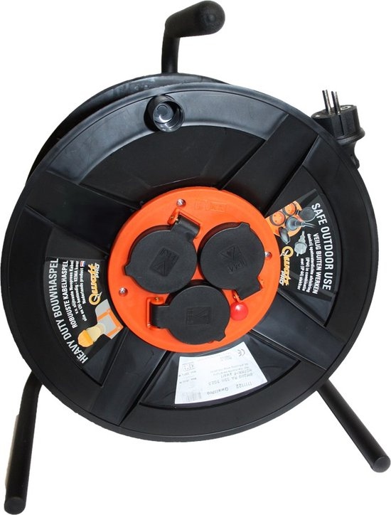 Carretel de cabo QwattPro 1111130 BM300 RA 40m 3G2.5 H07RN-F Preto