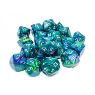 Festive Bag of 20 Polyhedral Green/Silver (Limited Edition)