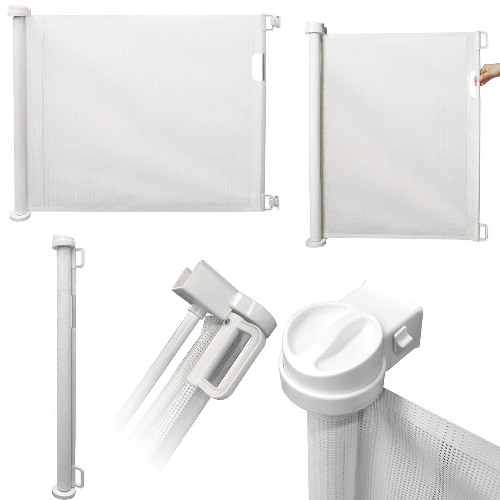 BlingBin Türschutzgitter Brüstung Kinderschutzgitter (1 St), Einhandbedienung, Einziehbares, B×H: 150×86 CM