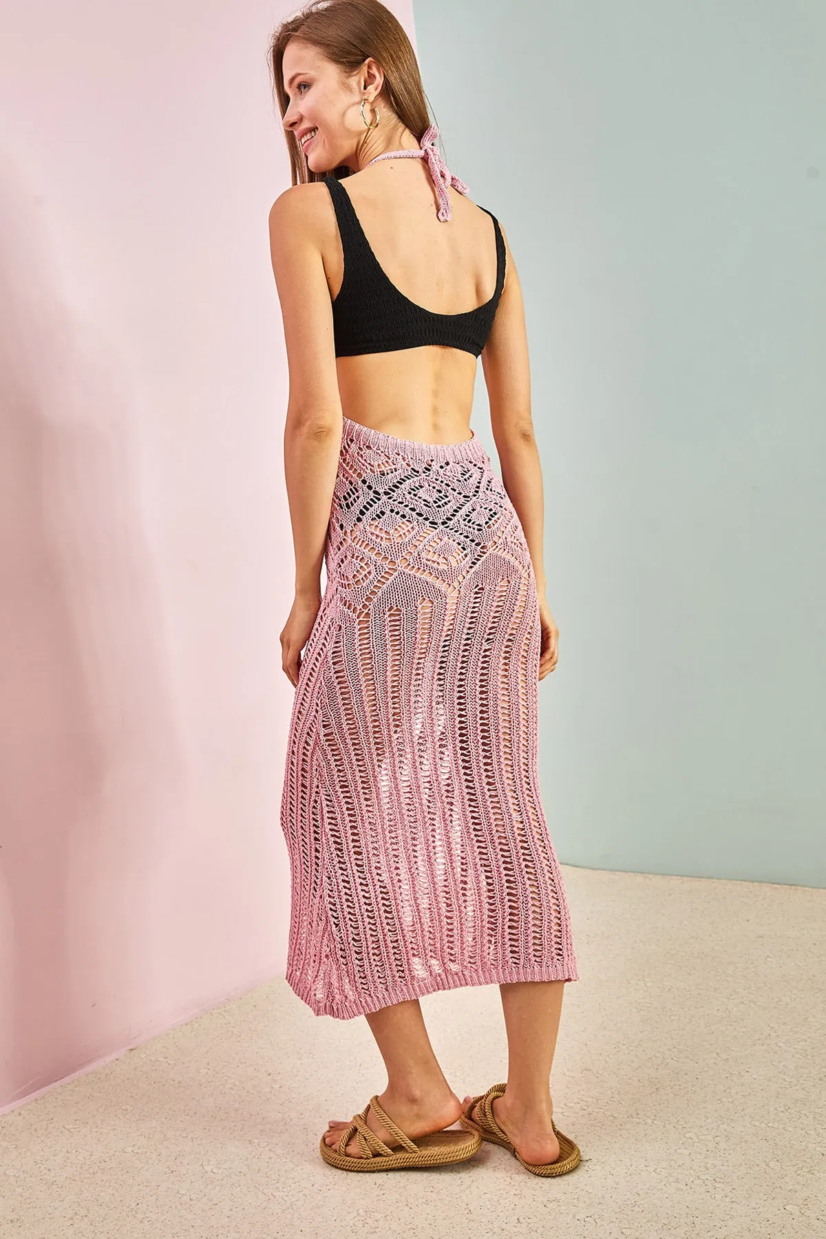 Bianco Lucci  Rückenfreies Strandkleid für Damen