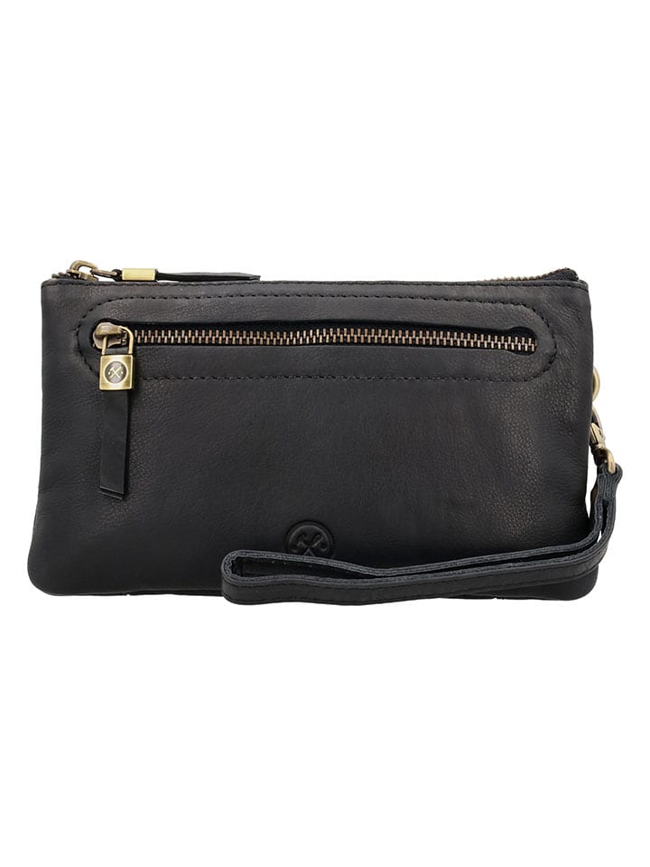 HIDE & STITCHES Leder-Umhängetasche in Schwarz - (B)21 x (H)12 x (T)2 cm günstig kaufen onesize