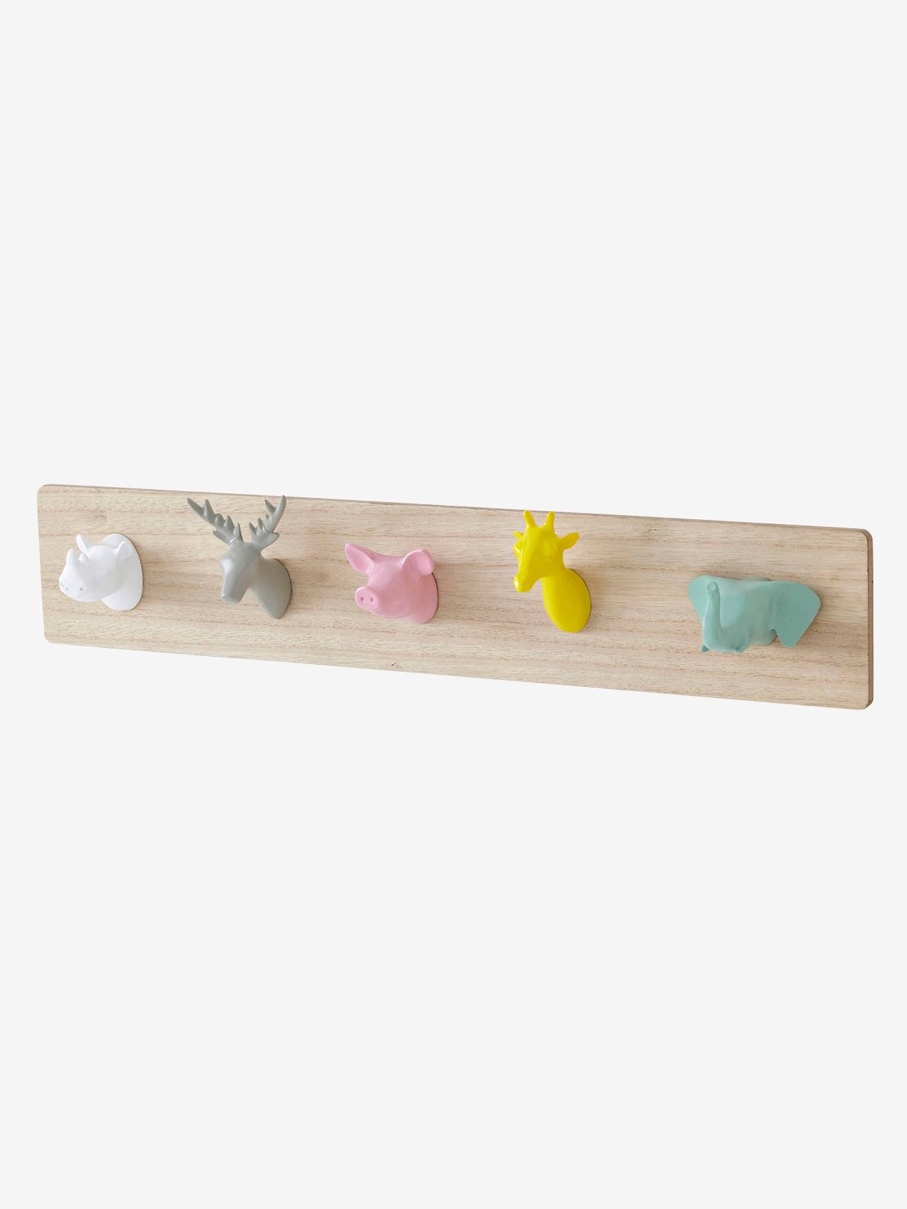 Porte-manteau avec patères Z'animo bois/multicolore