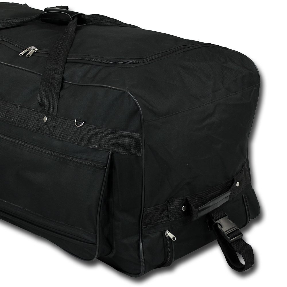 Reisetasche XXXL Trolleytasche 182L 3 Rollen schwarz Koffer, Trolley Rollkoffer Teleskopgriff Sporttrolley Tasche