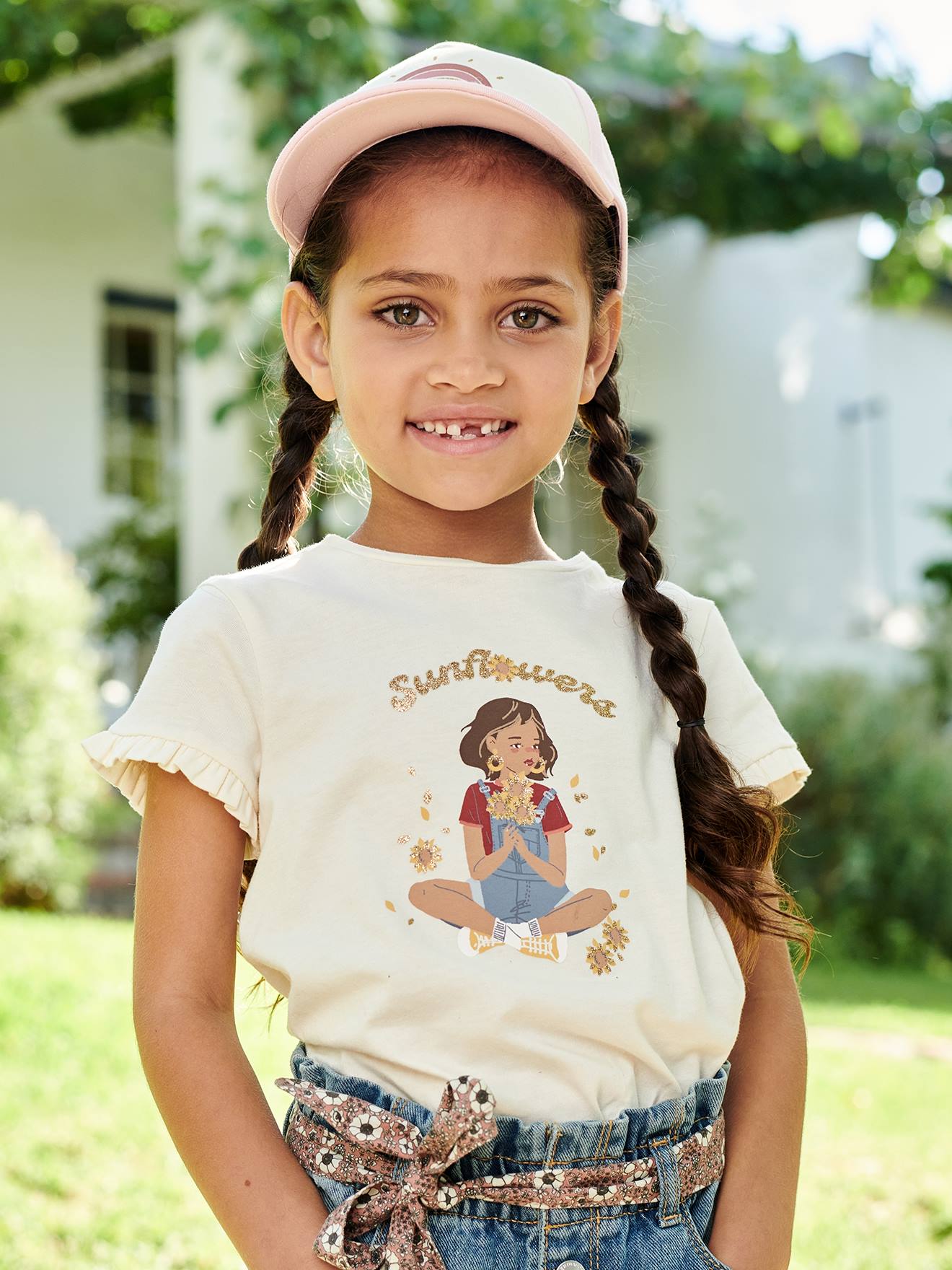 Vertbaudet Mädchen T-Shirt Oeko-Tex - wollweiß